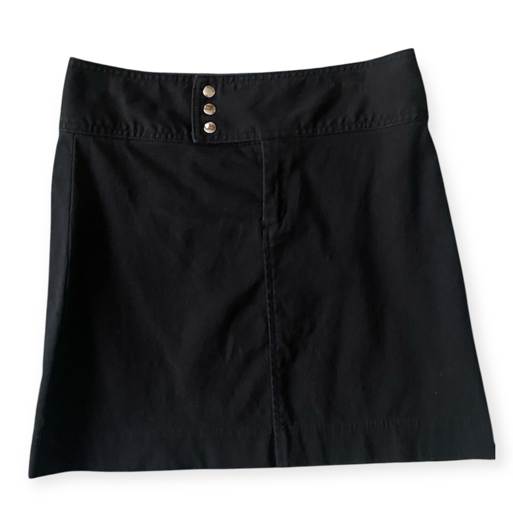 Banana Republic Stretch Black Skirt with Silver Snaps